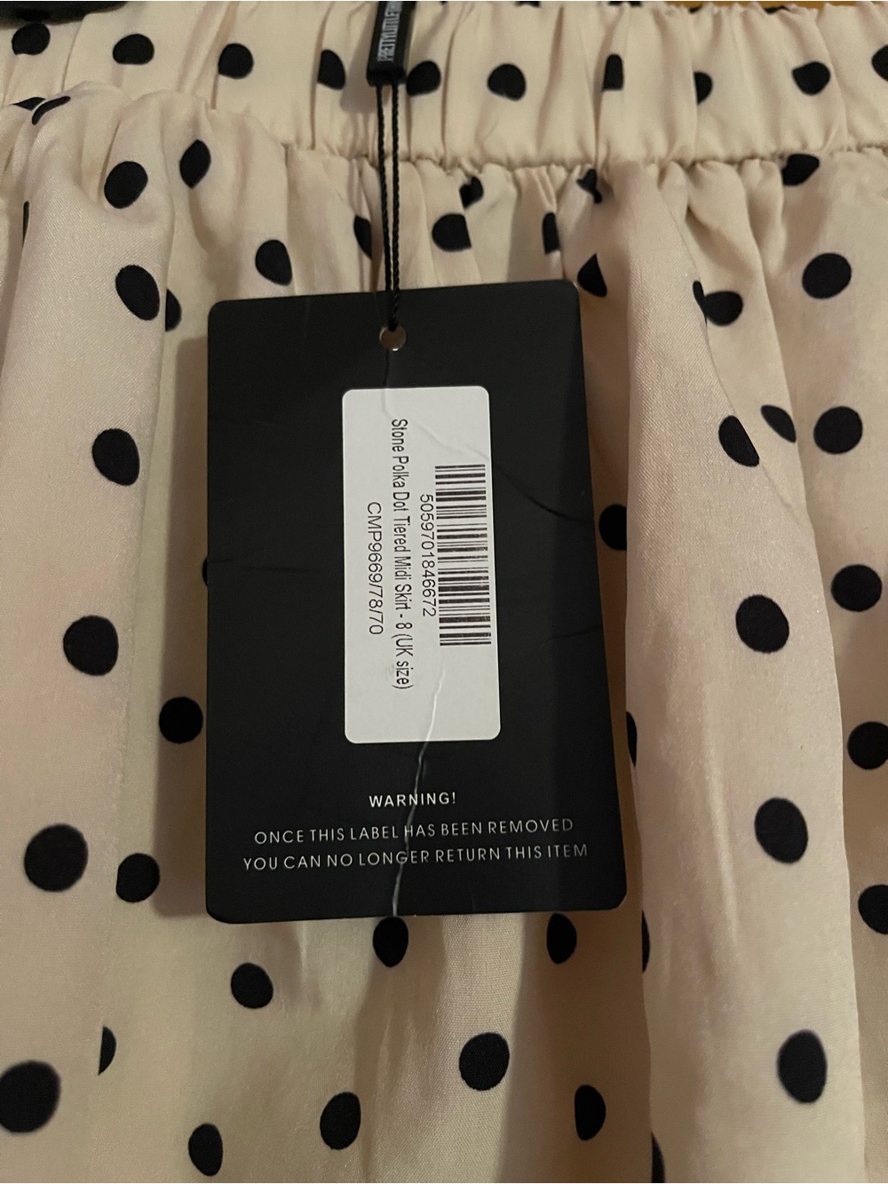 pretty little thing three tier cream black polka dot midi skirt - Picture 2 of 5